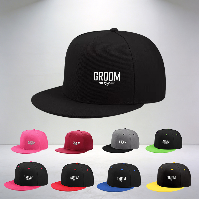 Outdoor Adventure Birthday Party - 1 GROOM Pattern Print Hip-hop Baseball