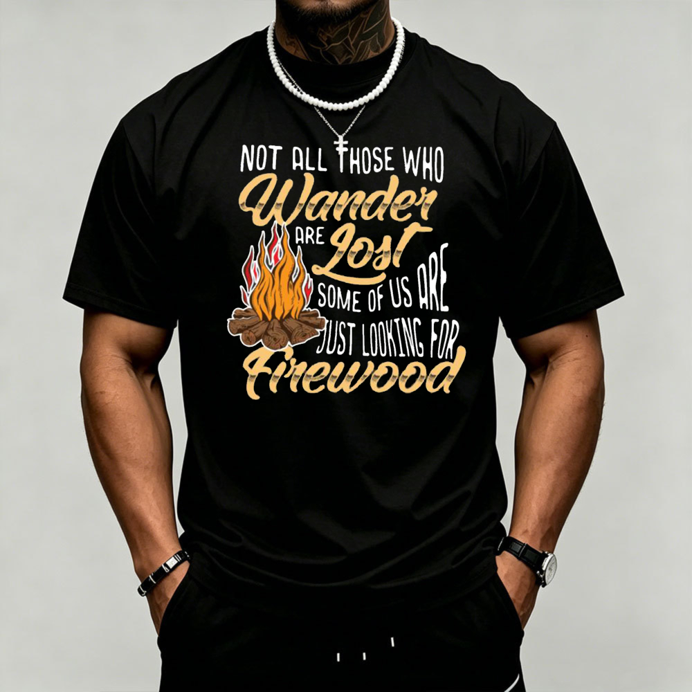 Outdoor Adventure Quotes - amping Campfire Graphic Men's T-Shirt Quote