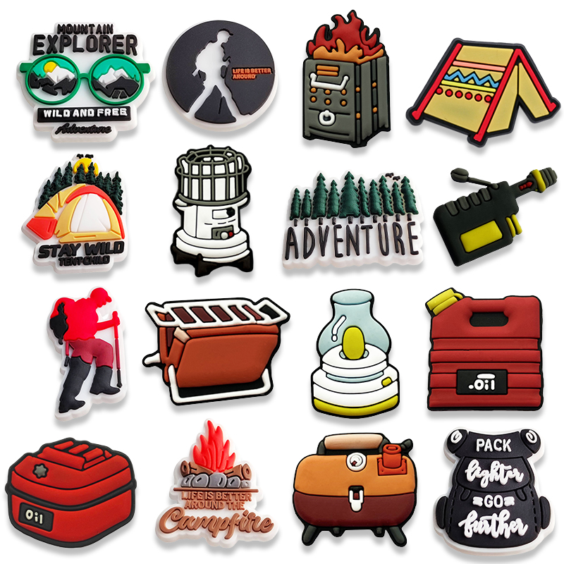 16Pcs Camping Shoe Charms, Out - Outdoor Adventure Birthday Party 评论和价格