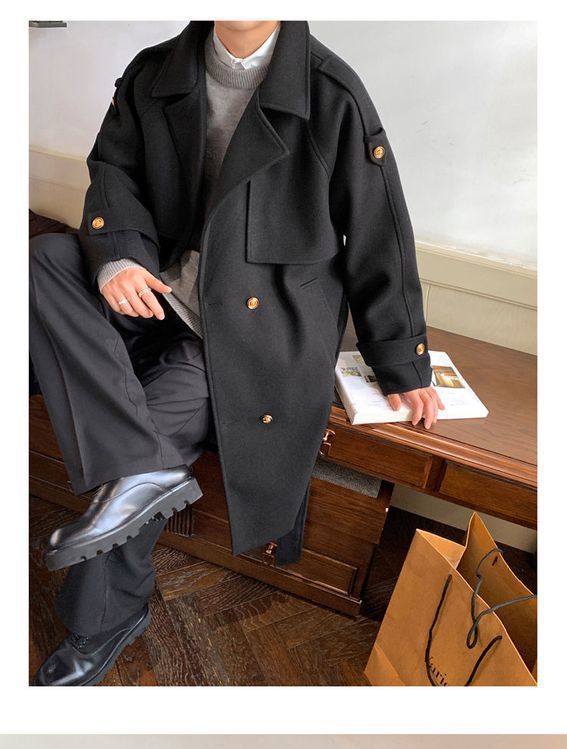 Trench Long Coat Mens Fleece-L - Outdoor Adventure And Travel 评论和价格