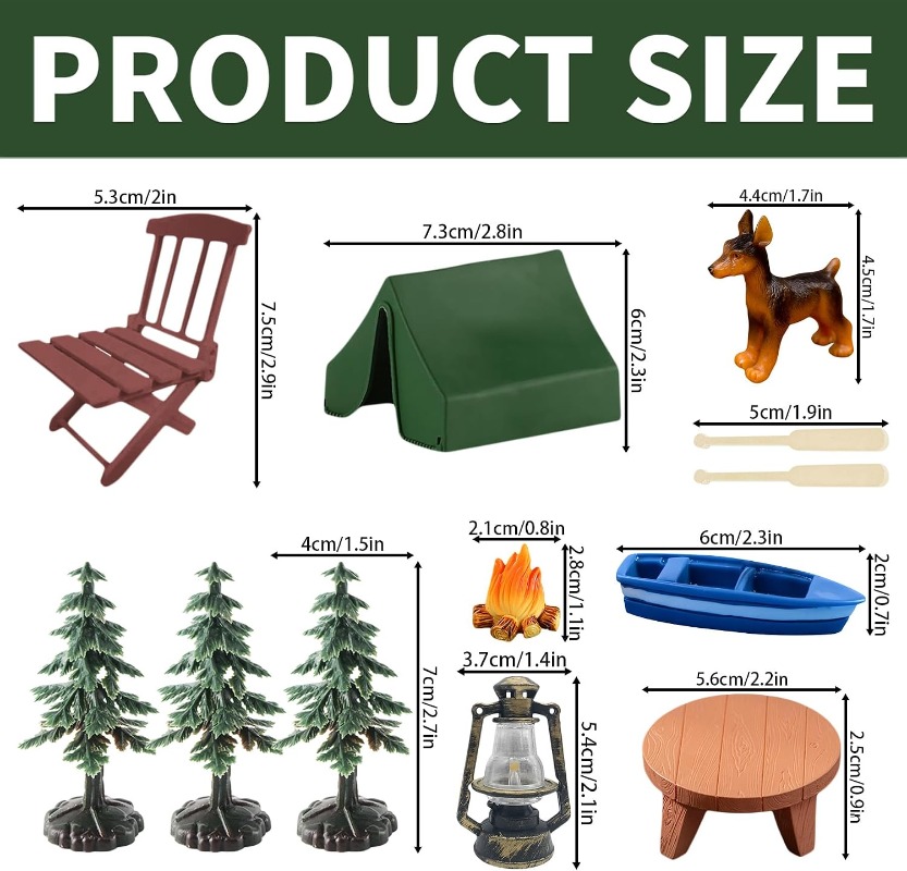 12pcs Camping Cake Decorations - Outdoor Adventure Birthday Party 评论和价格