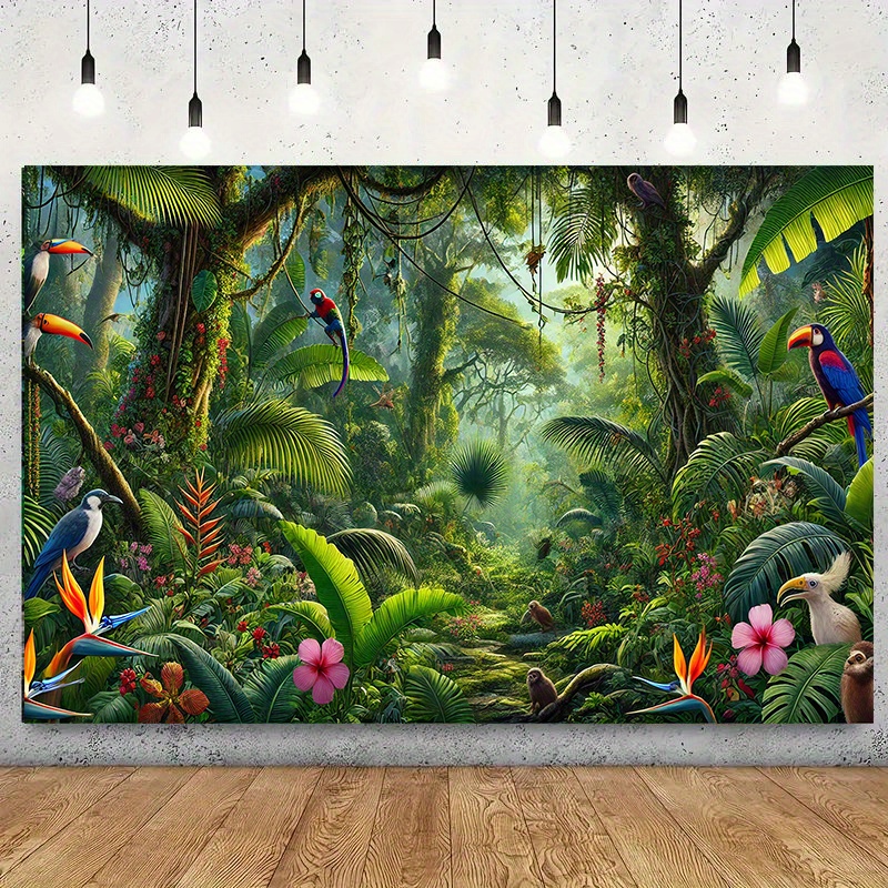 1pc Jungle Adventure Backgroun - Outdoor Adventure Birthday Party 评论和价格